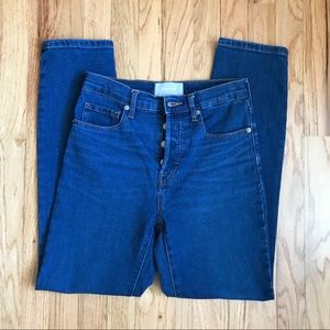 authentic stretch highrise cigarette jean mid blue